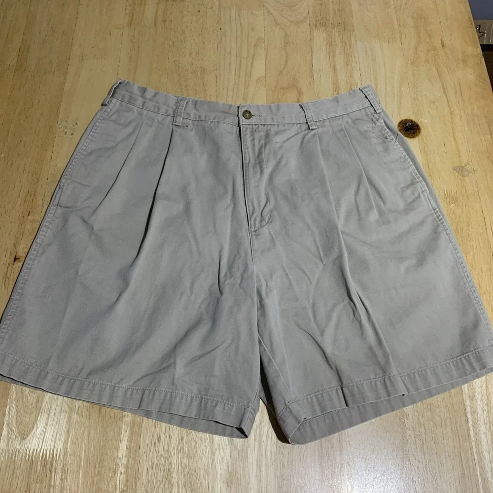Vintage Chaps By Ralph Lauren Mens Size 38 Khaki Brown Chino Shorts 90s EUC